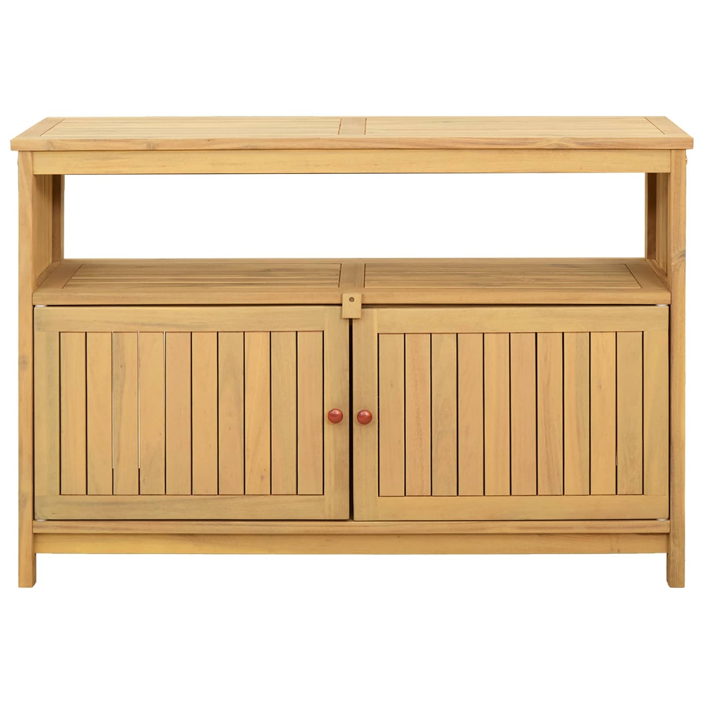 vidaXL Garden Console Table with Storage Light Acacia 110 x 35 x 75 cm