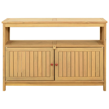 vidaXL Garden Console Table with Storage Light Acacia 110 x 35 x 75 cm