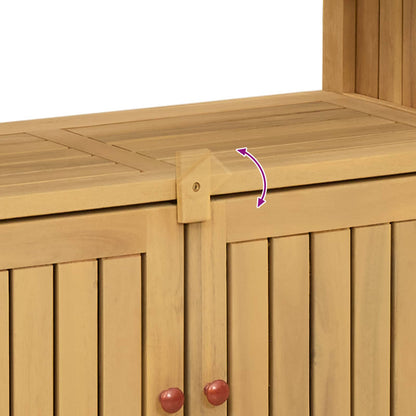 vidaXL Garden Console Table with Storage Light Acacia 110 x 35 x 75 cm