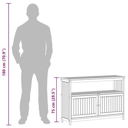vidaXL Garden Console Table with Storage Light Acacia 110 x 35 x 75 cm
