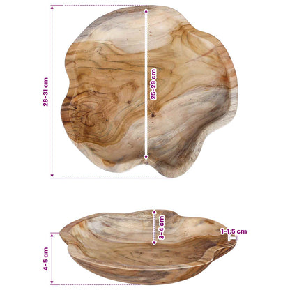 vidaXL Fruit Bowl JEPARA Ø 30 cm Teak Brown Solid Teak Wood