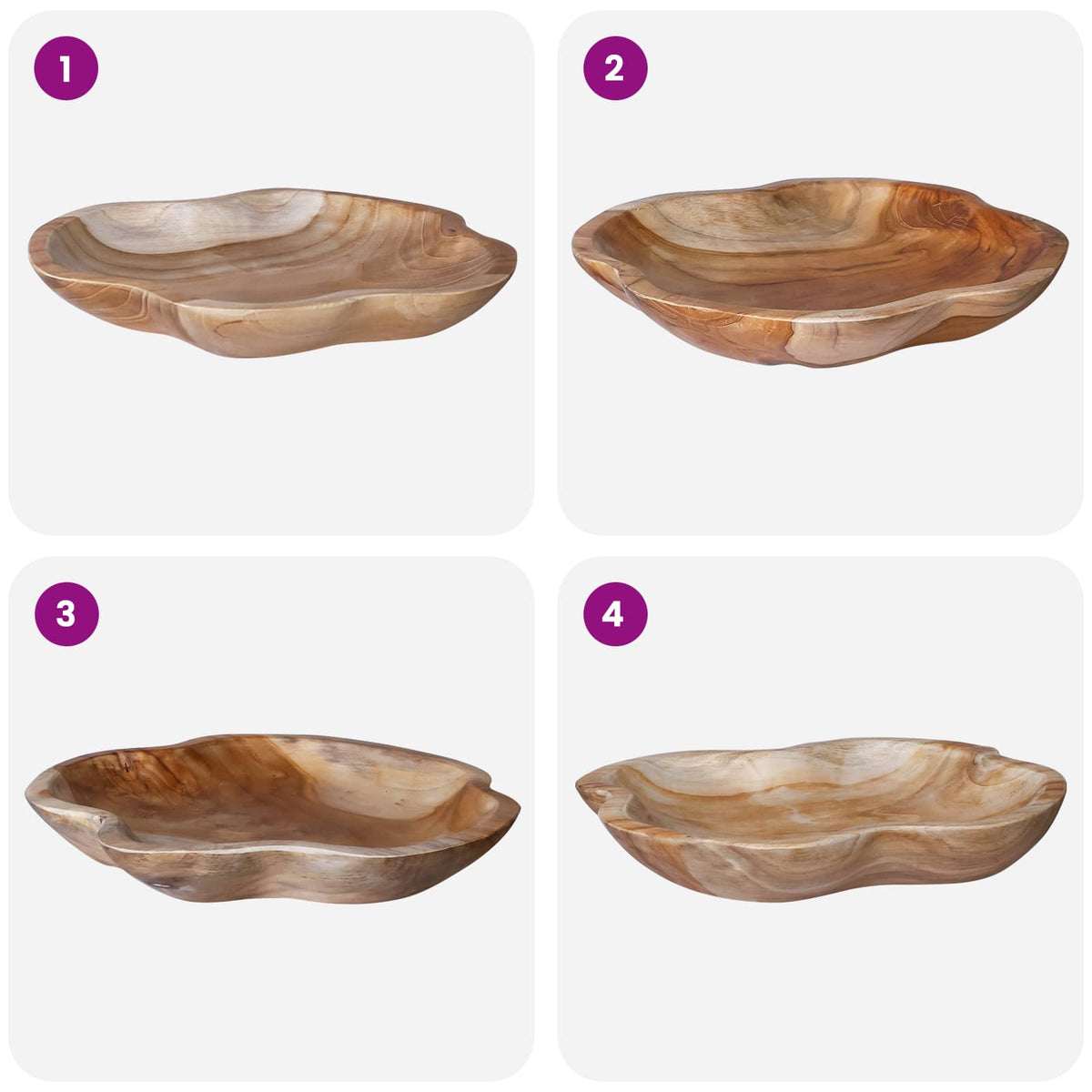 vidaXL Fruit Bowl JEPARA Ø 30 cm Teak Brown Solid Teak Wood