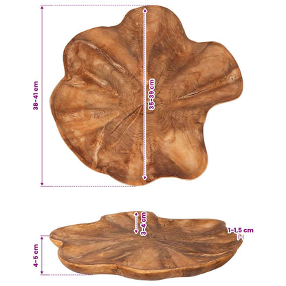 vidaXL Fruit Bowl JEPARA Ø 40 cm Teak Brown Solid Teak Wood