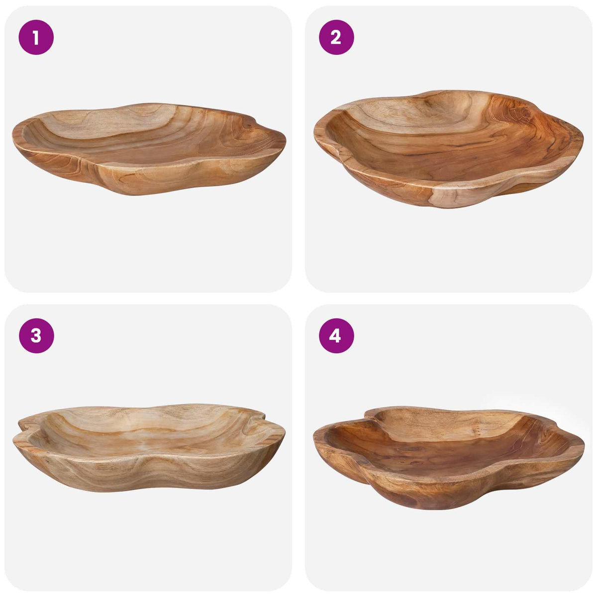 vidaXL Fruit Bowl JEPARA Ø 40 cm Teak Brown Solid Teak Wood