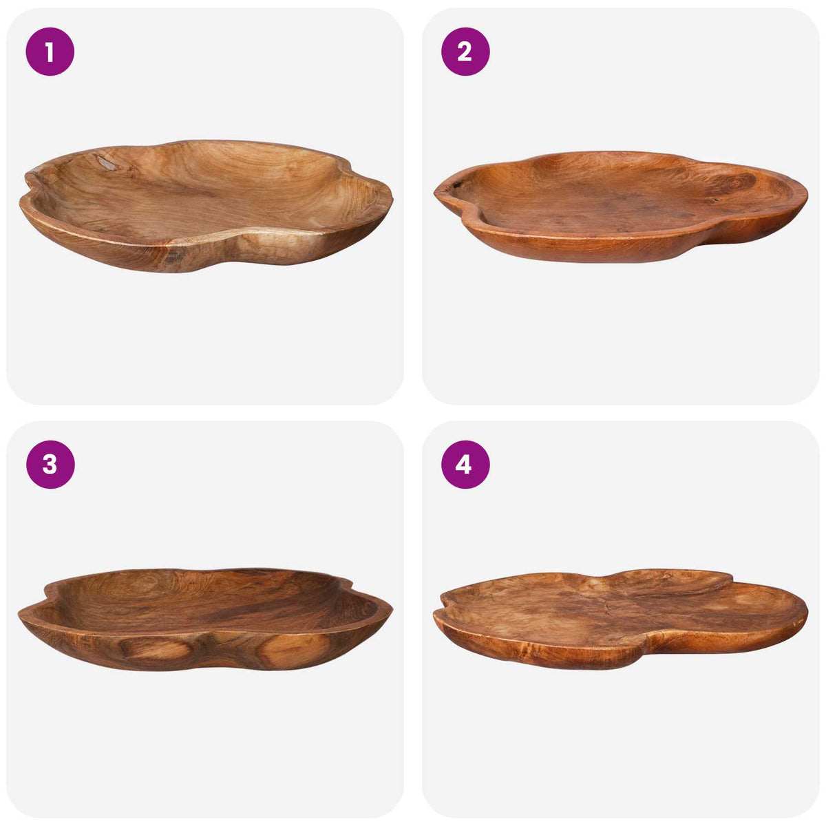 vidaXL Fruit Bowl JEPARA Ø 50 cm Teak Brown Solid Teak Wood