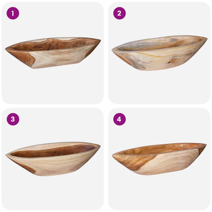 vidaXL Fruit Bowl JEPARA Teak Brown 46 x 16 x 11 cm