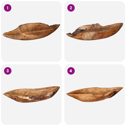 vidaXL Fruit Bowl JEPARA Teak Brown 61 x 21 x 11 cm