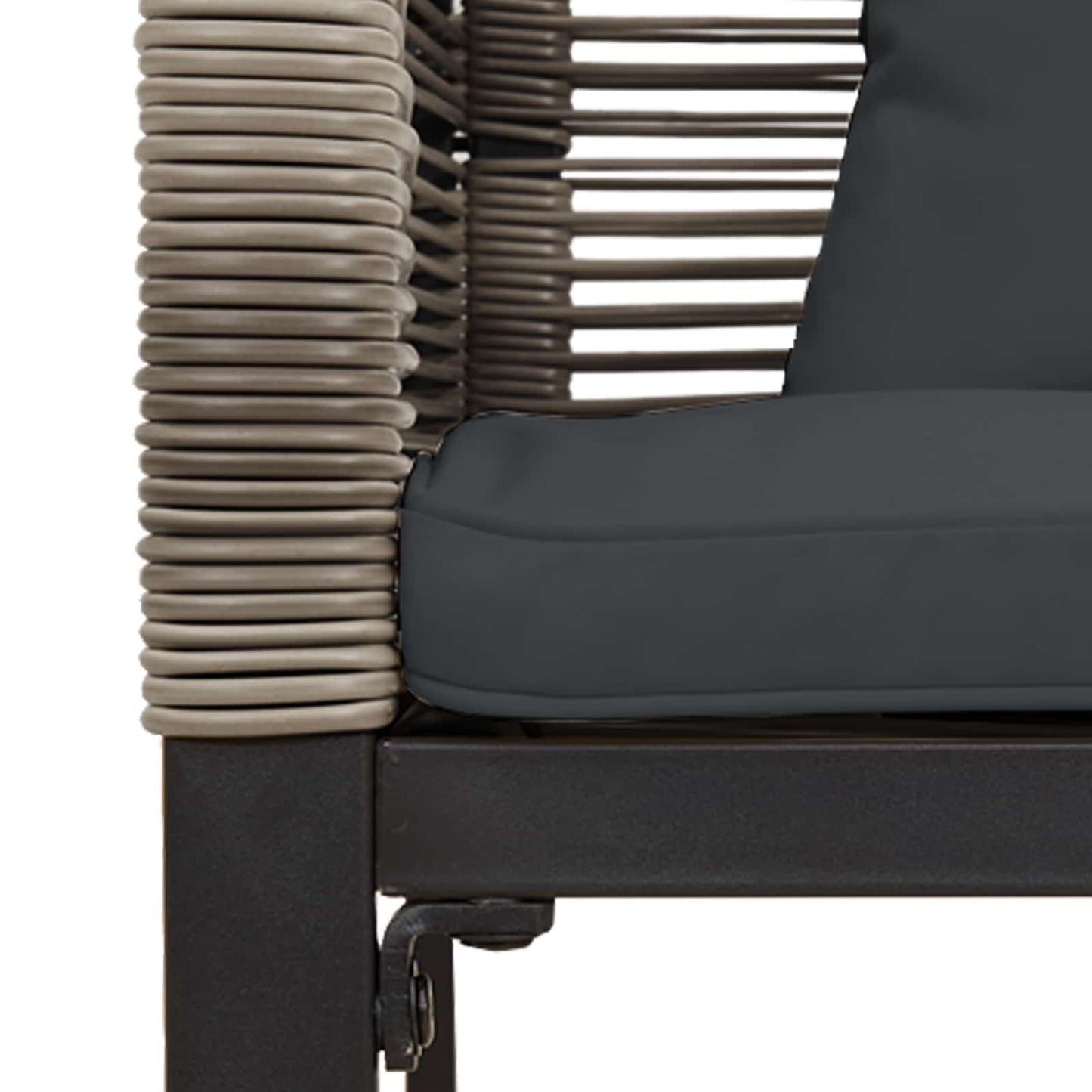 vidaXL Outdoor Bench Grey and Dark Grey 117 x 54 x 74.5 cm Poly Rattan