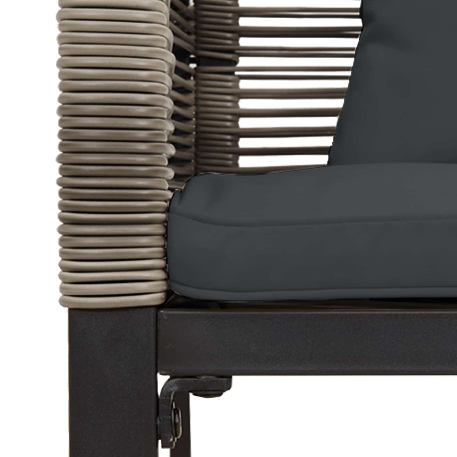 vidaXL Outdoor Bench Grey and Dark Grey 117 x 54 x 74.5 cm Poly Rattan