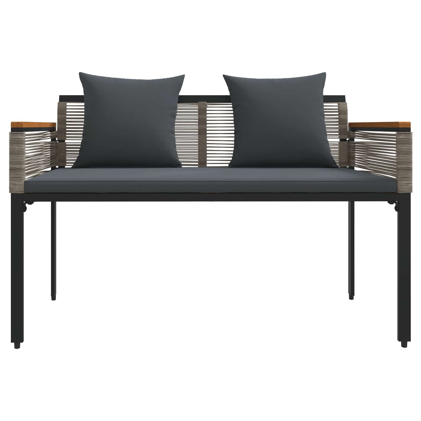 vidaXL Outdoor Bench Grey and Dark Grey 117 x 54 x 74.5 cm Poly Rattan