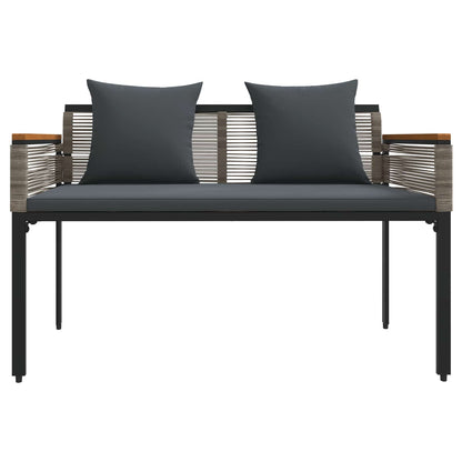 vidaXL Outdoor Bench Grey and Dark Grey 117 x 54 x 74.5 cm Poly Rattan