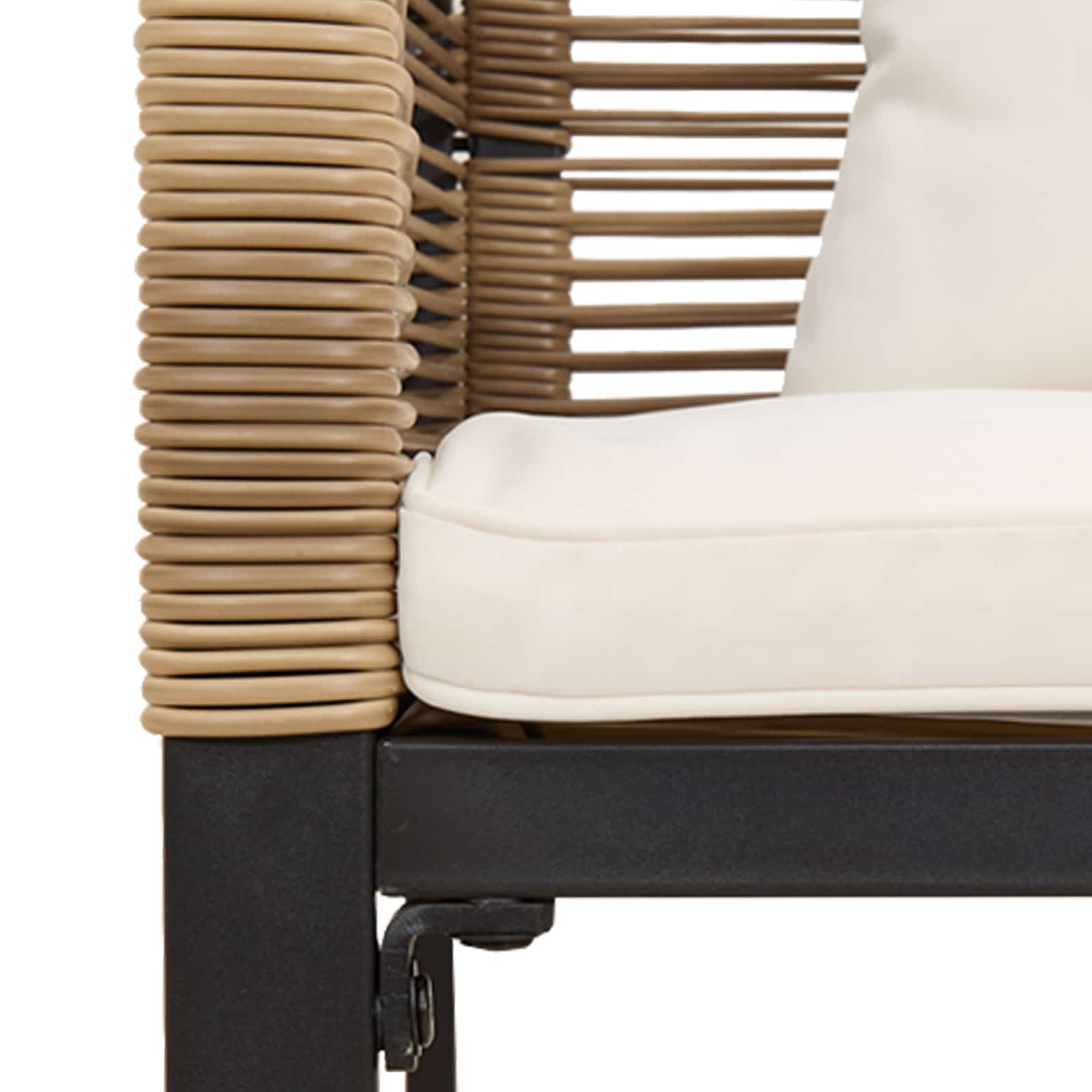 vidaXL Outdoor Bench Beige and Cream White 117 x 54 x 74.5 cm