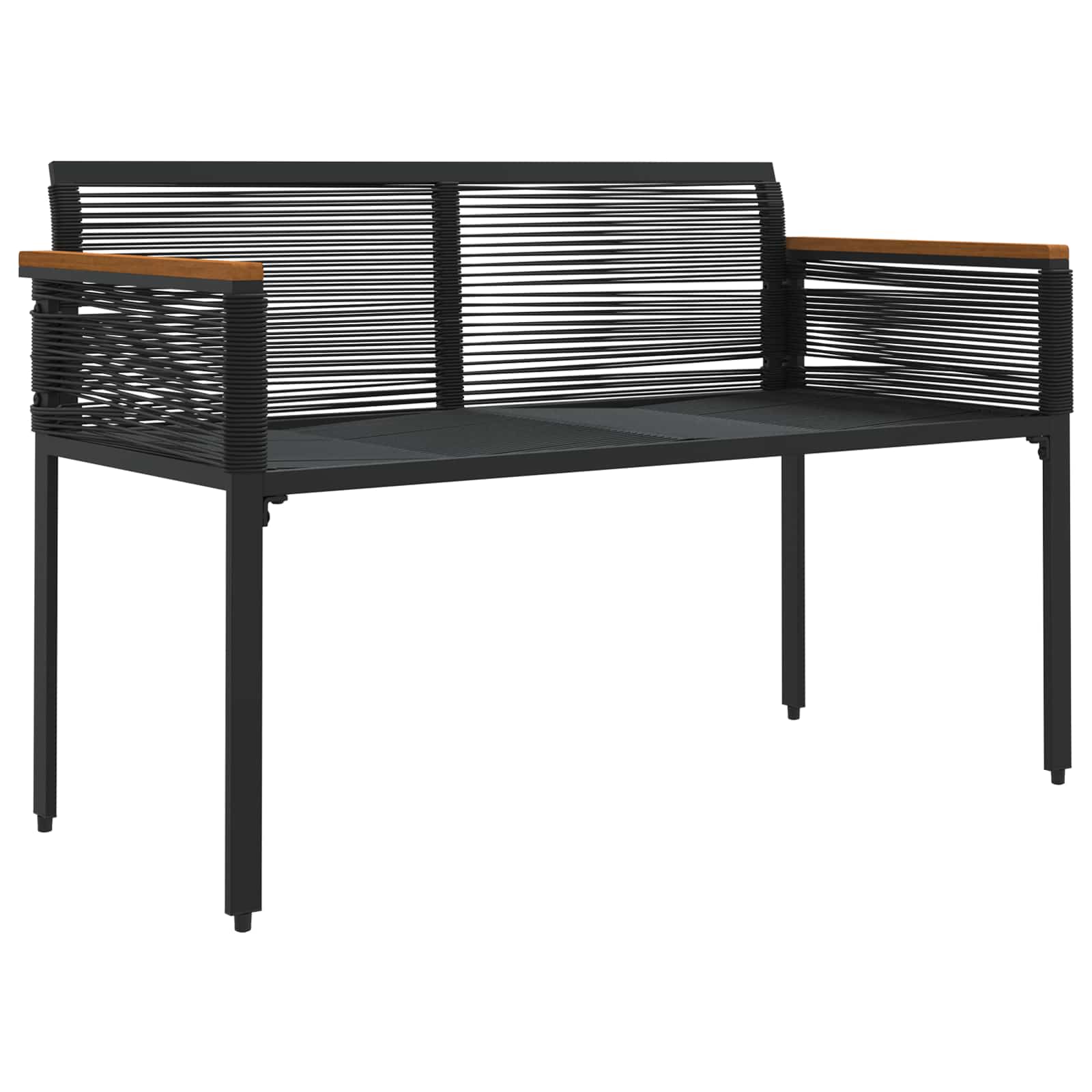 vidaXL Outdoor Bench Black and Turquoise 117 x 54 x 74.5 cm
