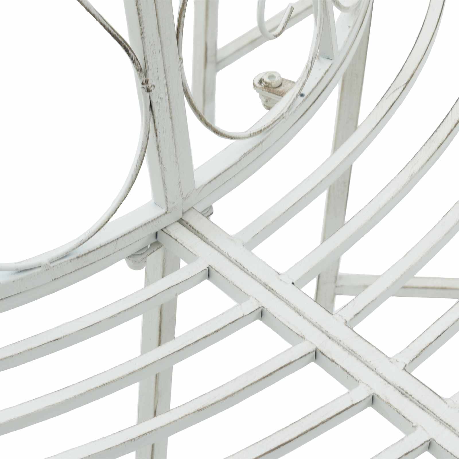 vidaXL Tree Bench 8-Seater Ø 160 x 89 cm Steel Antique White Round