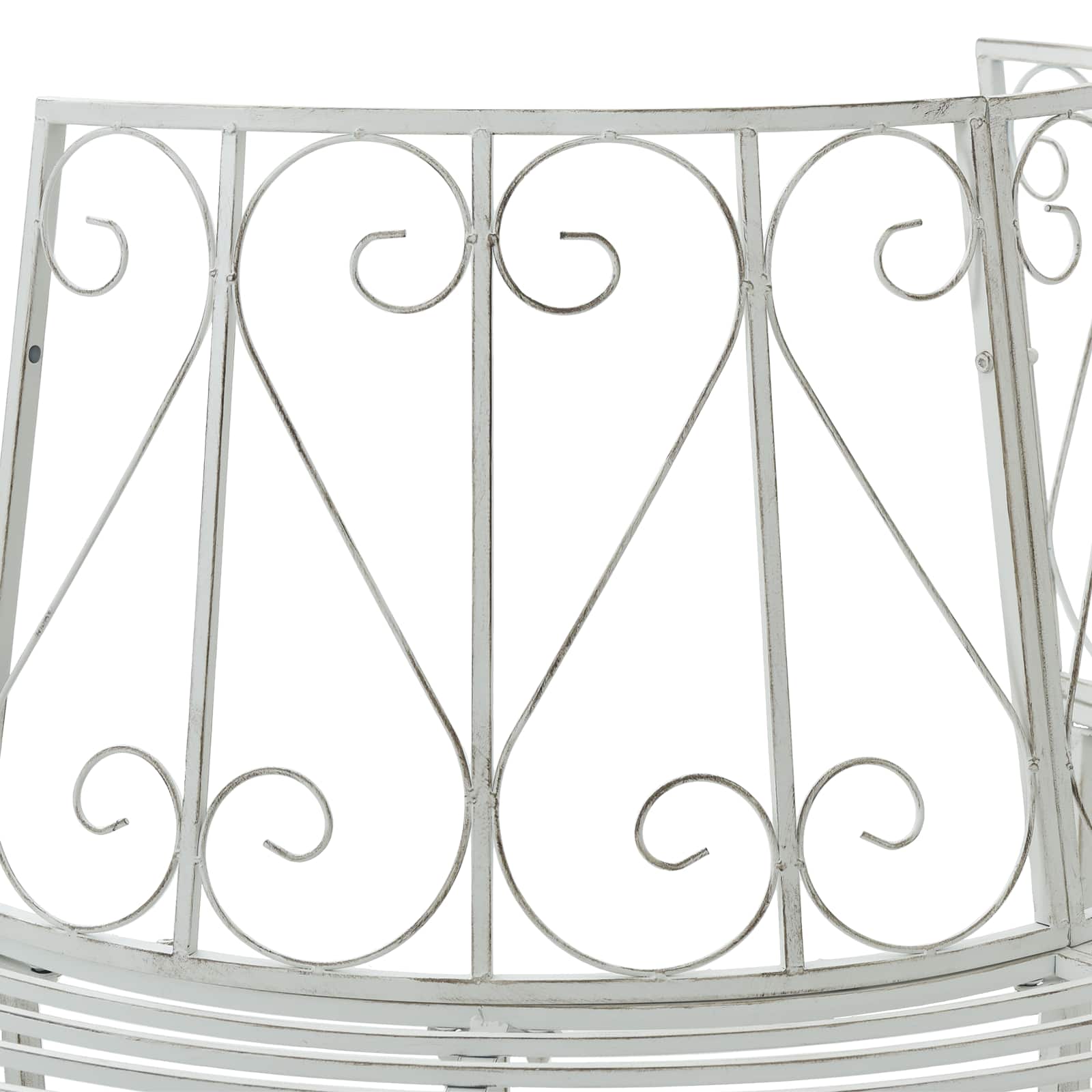 vidaXL Tree Bench 4-Seater 160 x 80 x 89 cm Steel Antique White