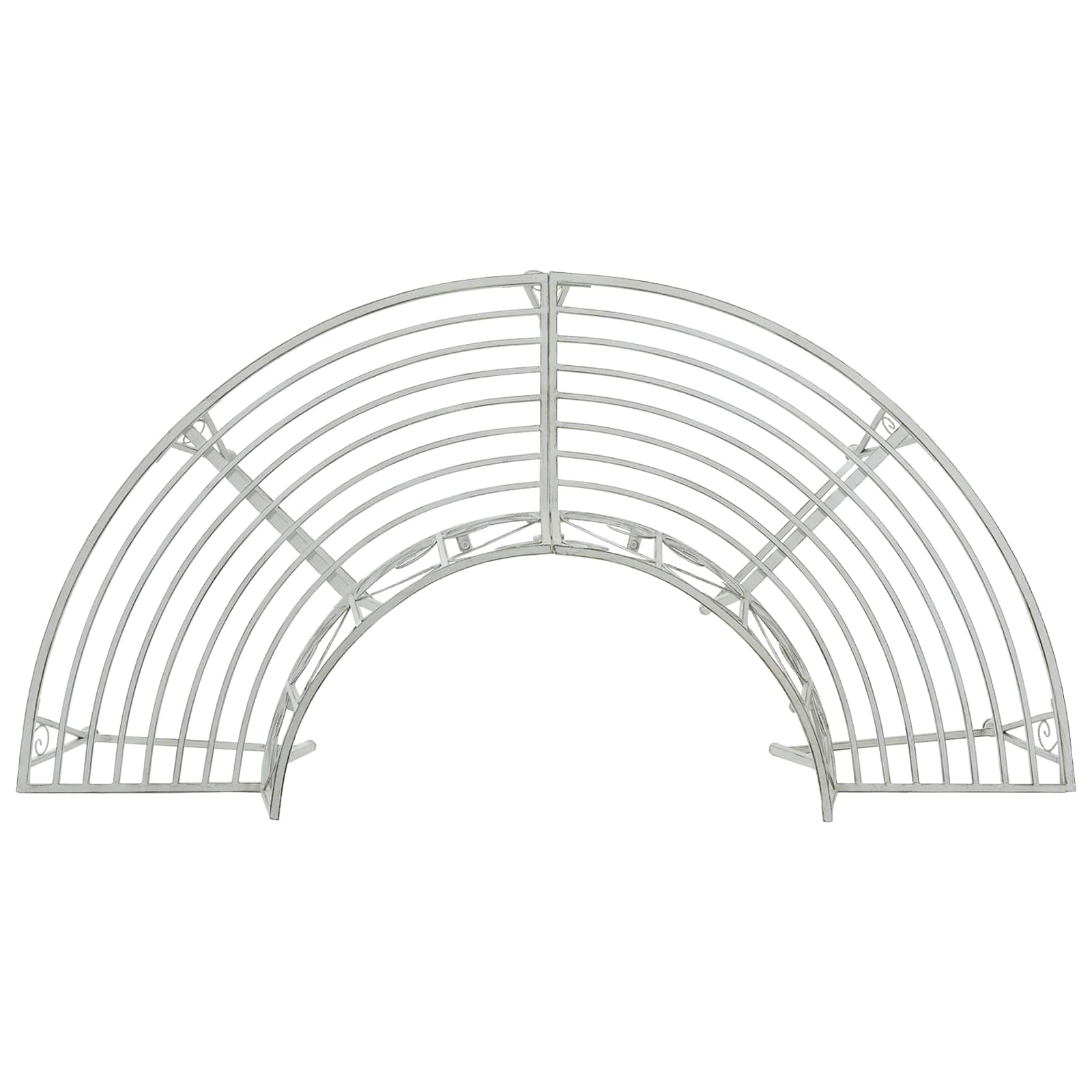 vidaXL Tree Bench 4-Seater 160 x 80 x 89 cm Steel Antique White