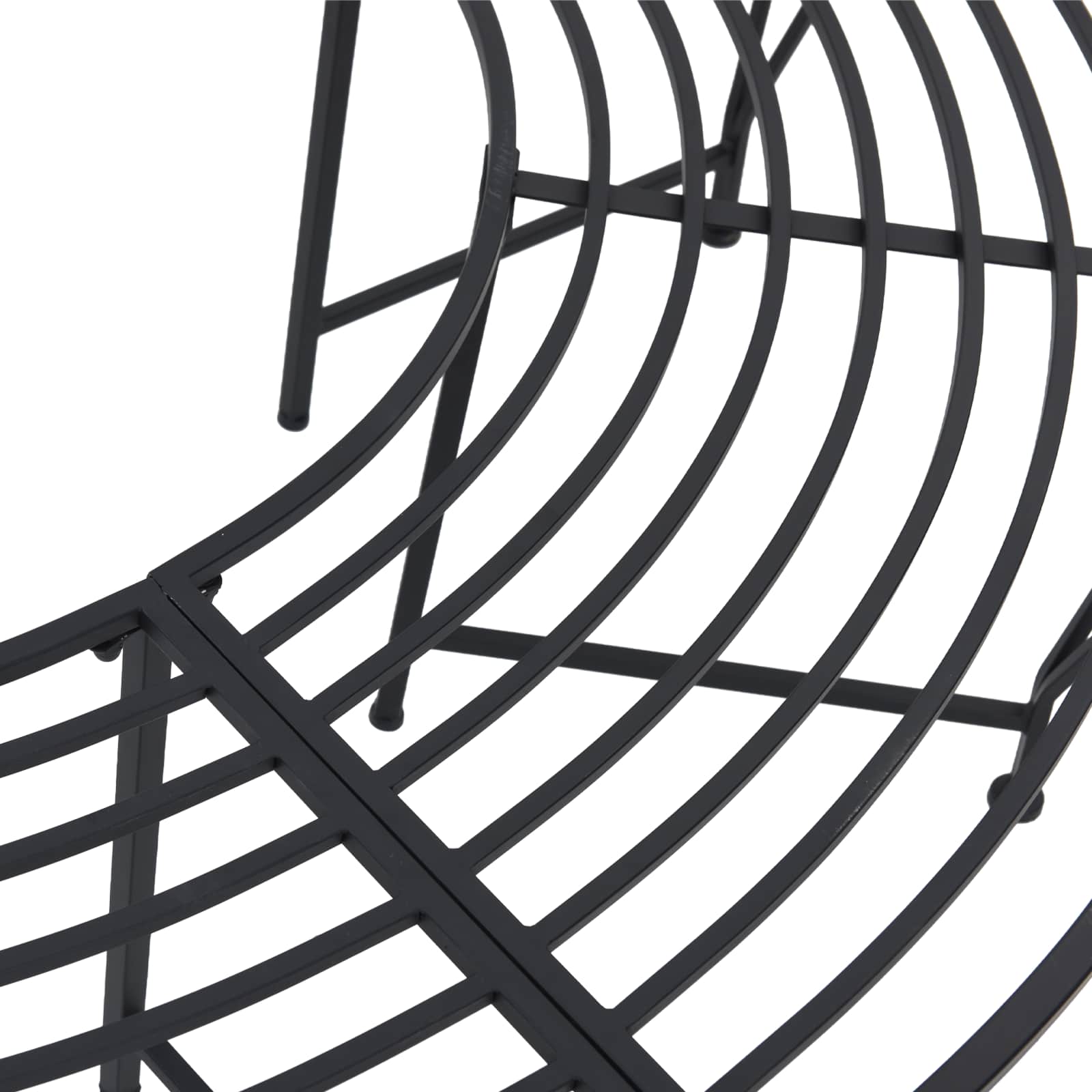 vidaXL Tree Bench 4-Seater 160 x 80 x 44 cm Steel Black Half-round
