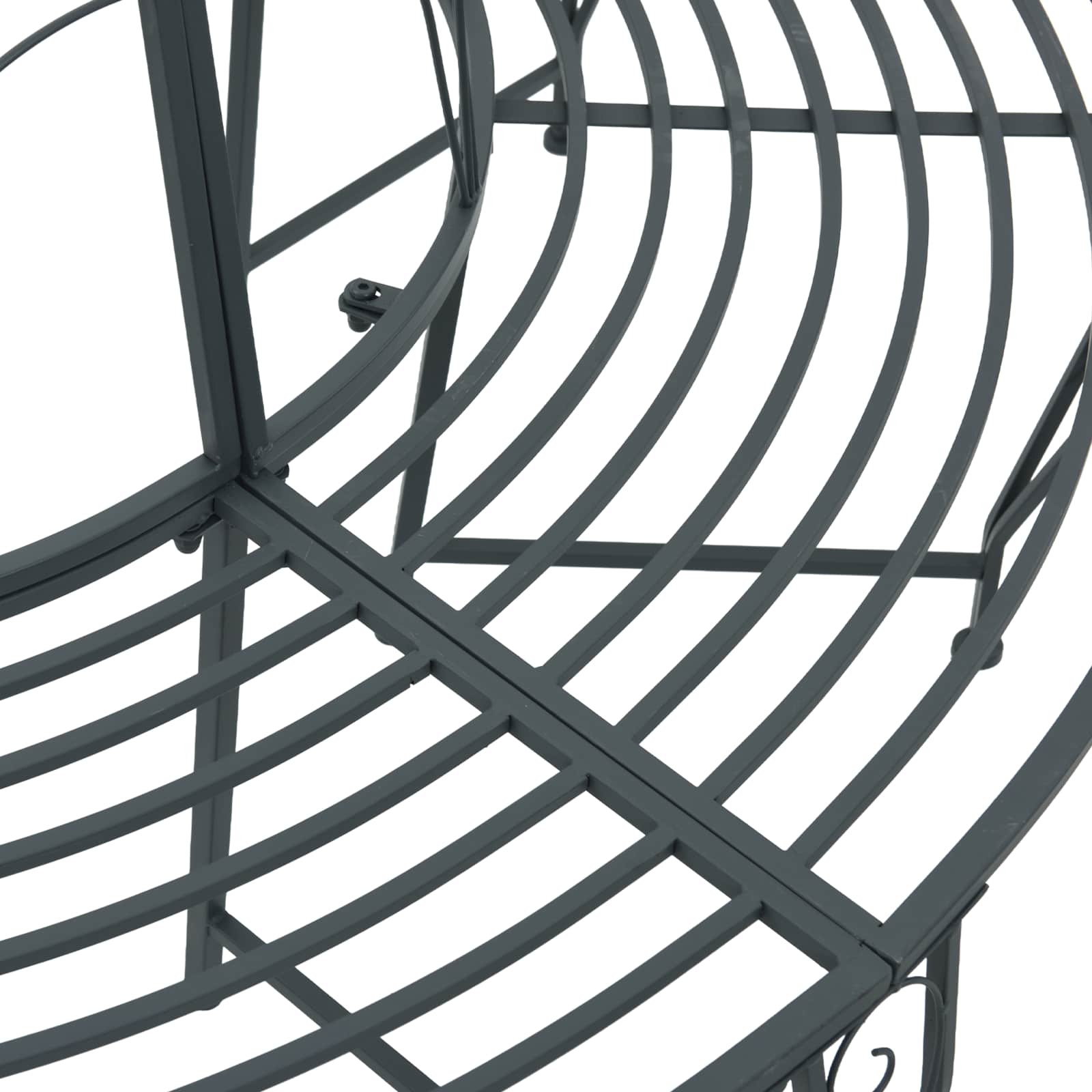 vidaXL Tree Bench 8-Seater Ø 160 x 89 cm Steel Silver Grey Round