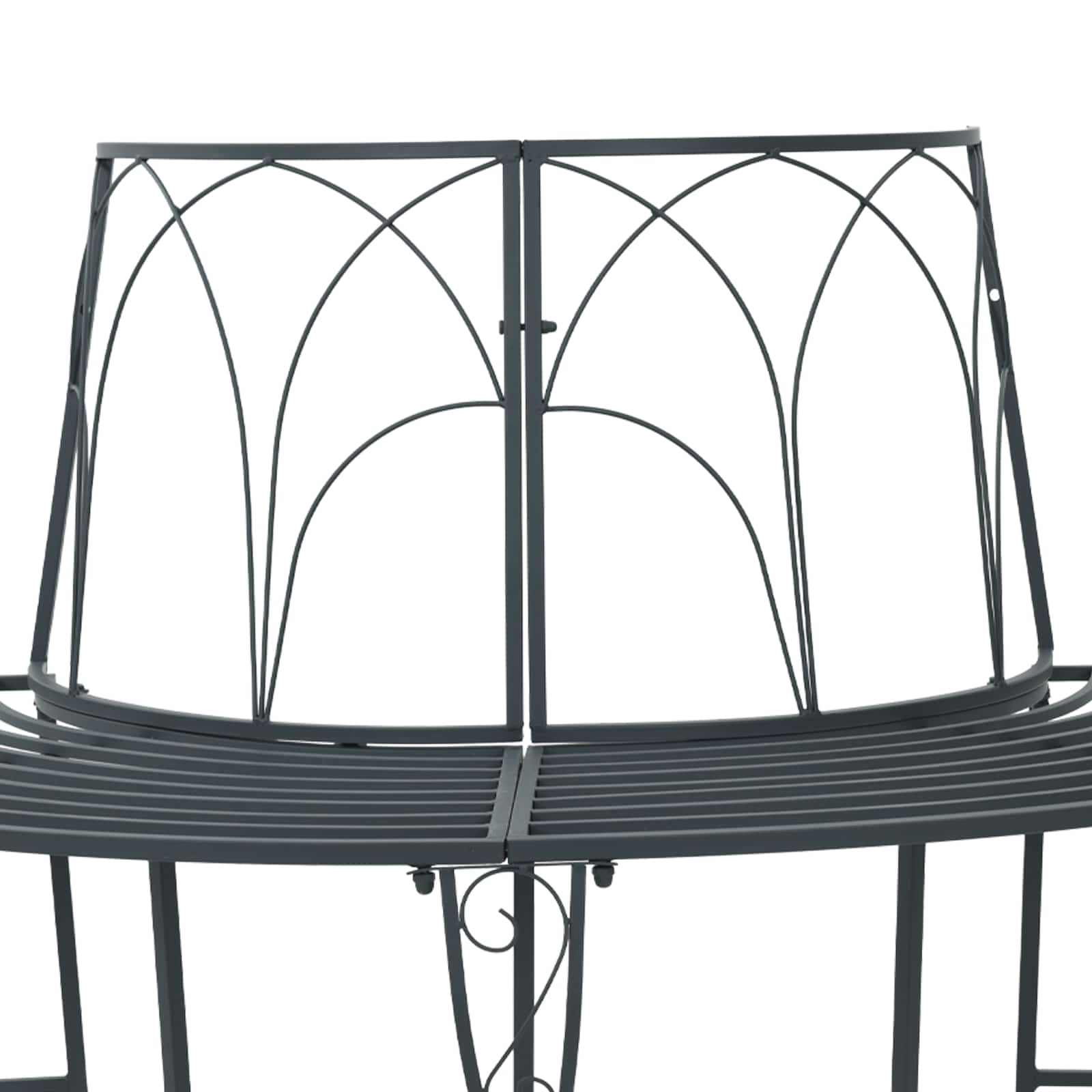 vidaXL Tree Bench 4-Seater 160 x 80 x 89 cm Steel Silver Grey