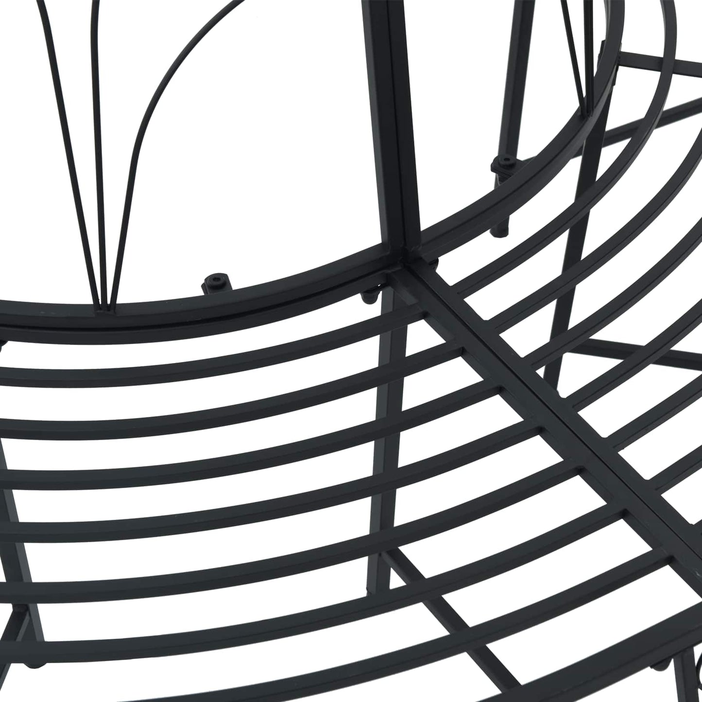 vidaXL Tree Bench 4-Seater 160 x 80 x 89 cm Steel Black Half-round - 31043