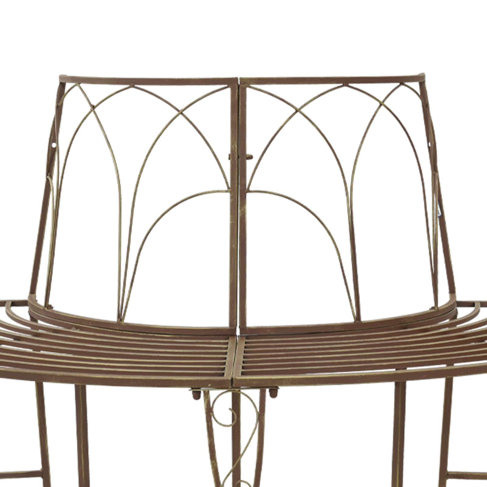 vidaXL Tree Bench 4-Seater 160 x 80 x 89 cm Steel Antique Brown - 31045