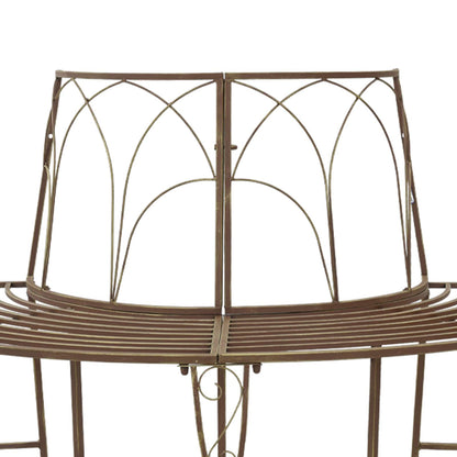 vidaXL Tree Bench 4-Seater 160 x 80 x 89 cm Steel Antique Brown - 31045
