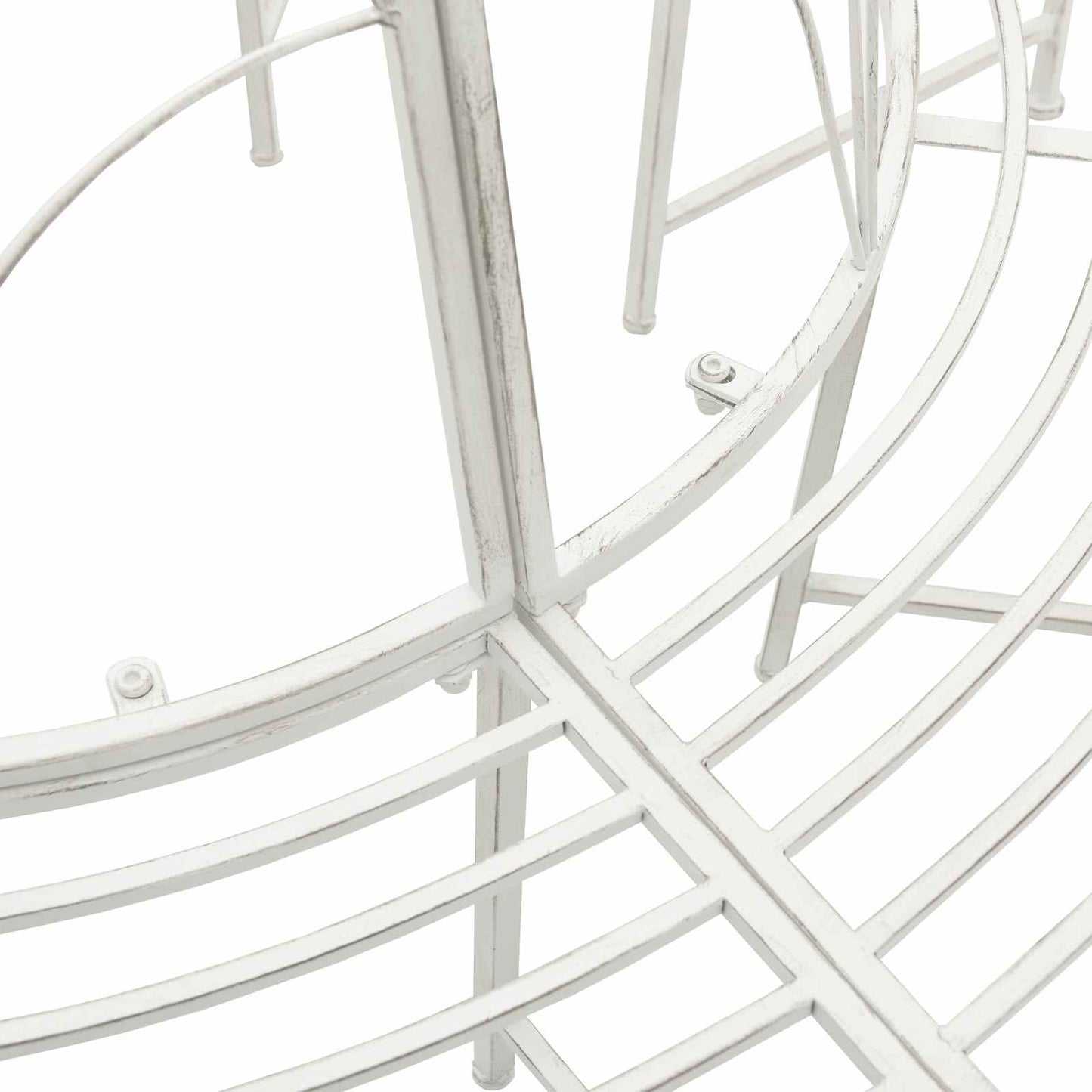 vidaXL Tree Bench 8-Seater Ø 160 x 89 cm Steel Antique White Round - 31046