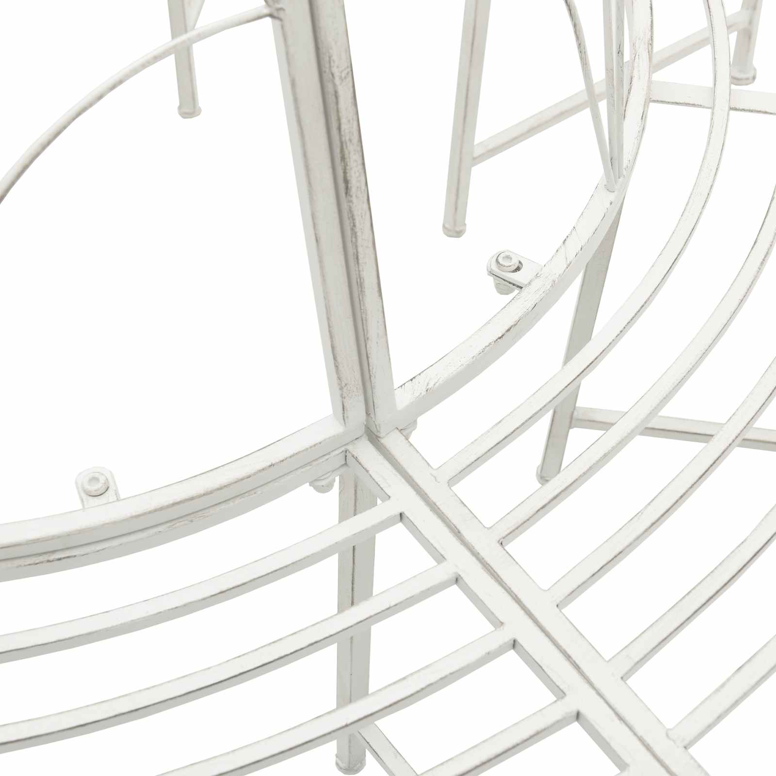 vidaXL Tree Bench 8-Seater Ø 160 x 89 cm Steel Antique White Round - 31046