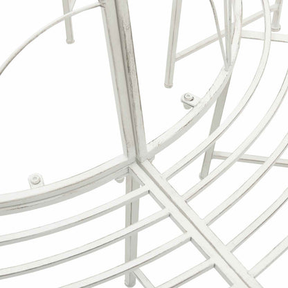 vidaXL Tree Bench 8-Seater Ø 160 x 89 cm Steel Antique White Round - 31046