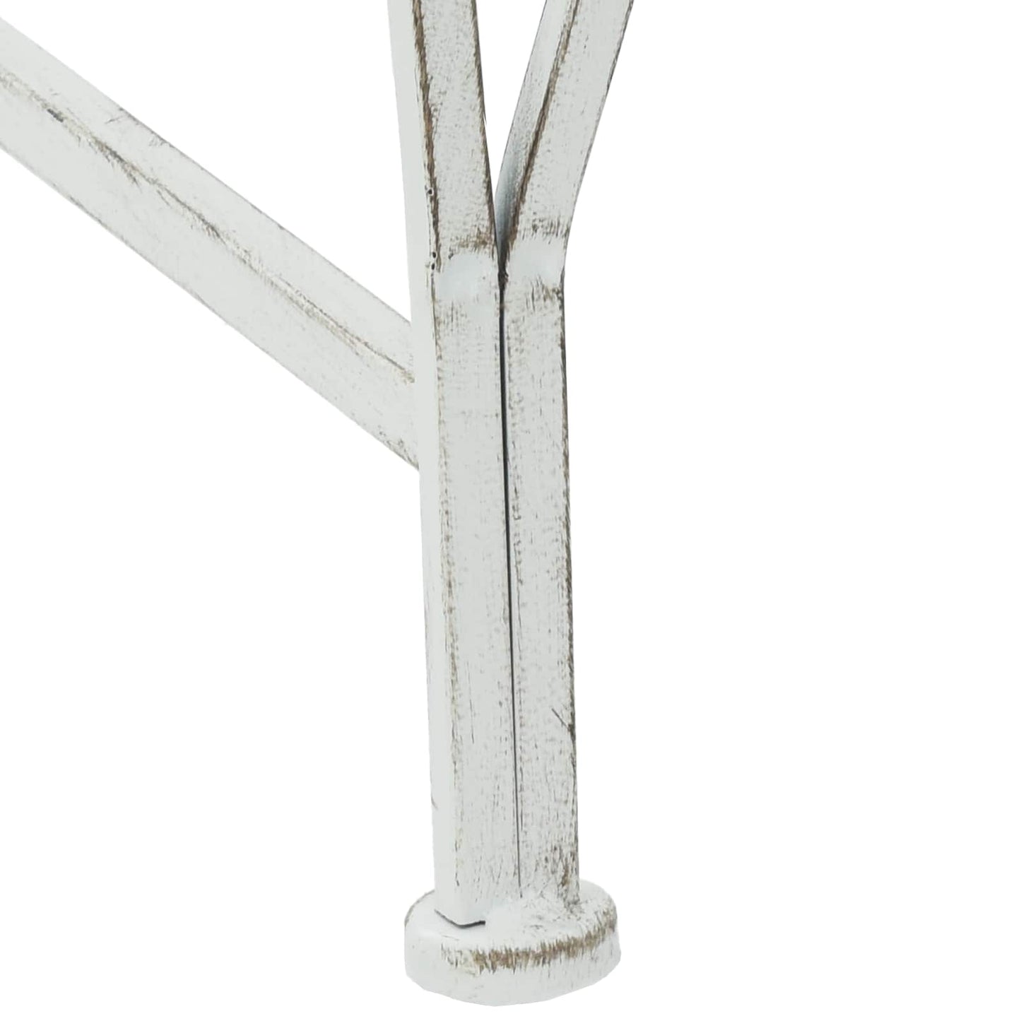 vidaXL Tree Bench 4-Seater 160 x 80 x 89 cm Steel Antique White - 31059