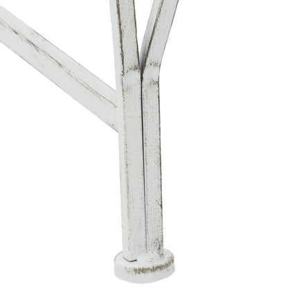 vidaXL Tree Bench 4-Seater 160 x 80 x 89 cm Steel Antique White - 31059