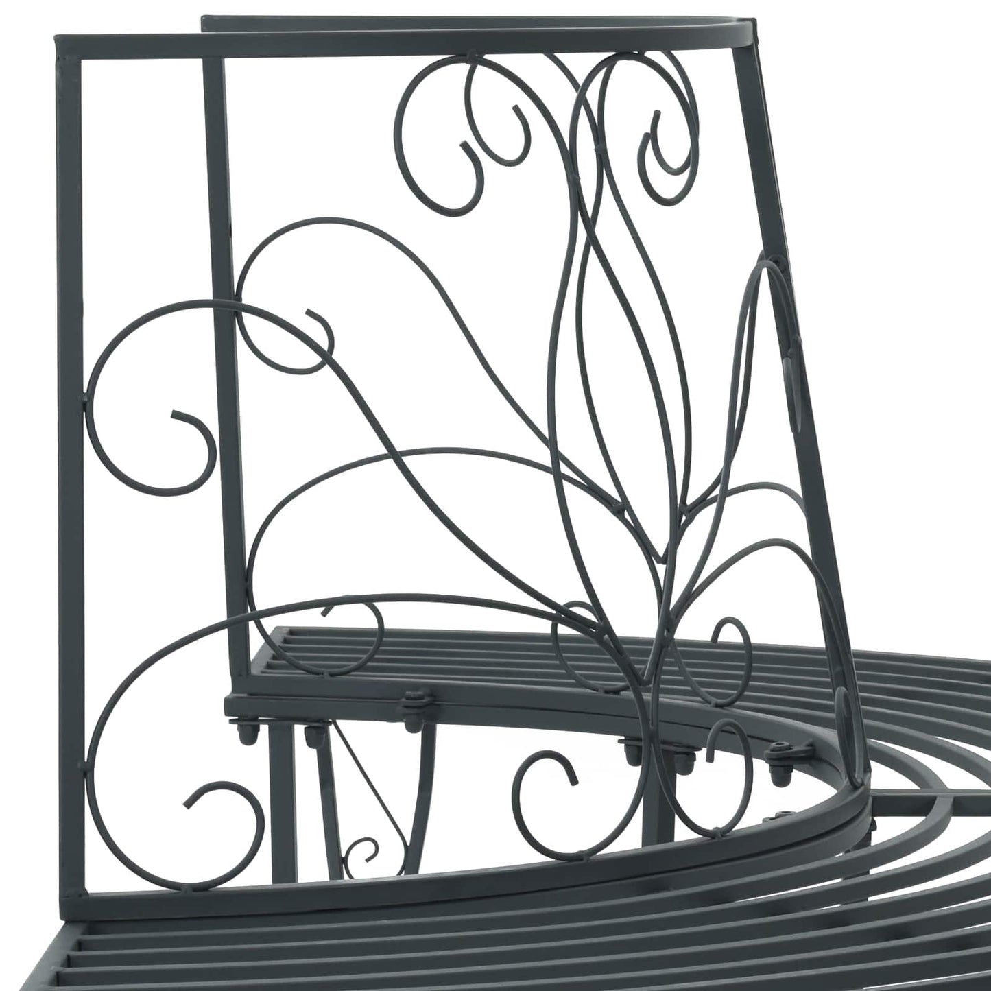 vidaXL Tree Bench 4-Seater 160 x 80 x 89 cm Steel Silver Grey - 31071