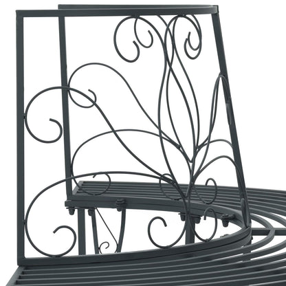 vidaXL Tree Bench 4-Seater 160 x 80 x 89 cm Steel Silver Grey - 31071