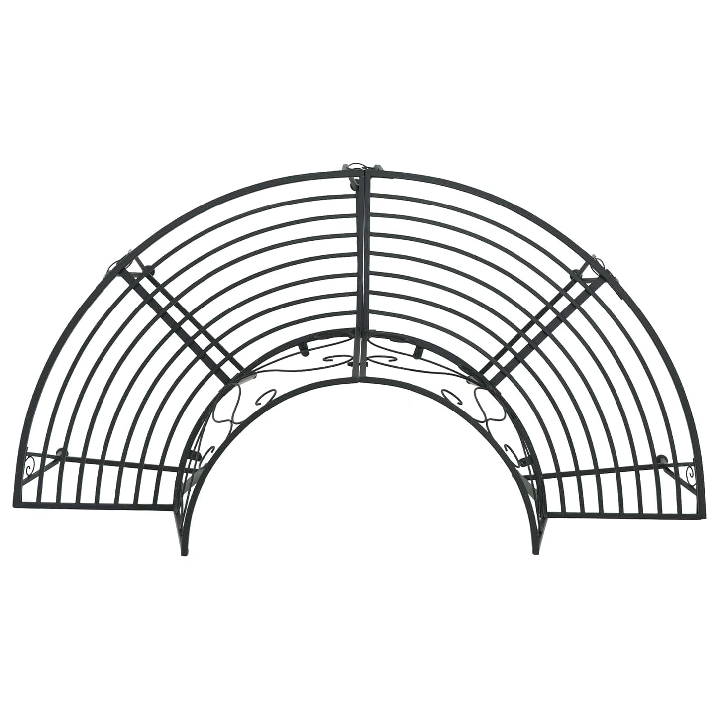 vidaXL Tree Bench 4-Seater 160 x 80 x 89 cm Steel Black Half-round - 31587
