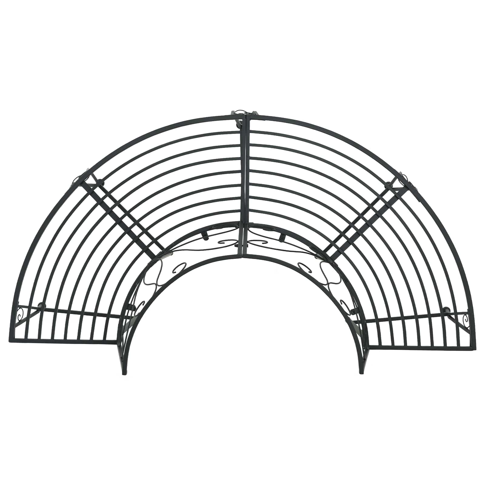vidaXL Tree Bench 4-Seater 160 x 80 x 89 cm Steel Black Half-round - 31587