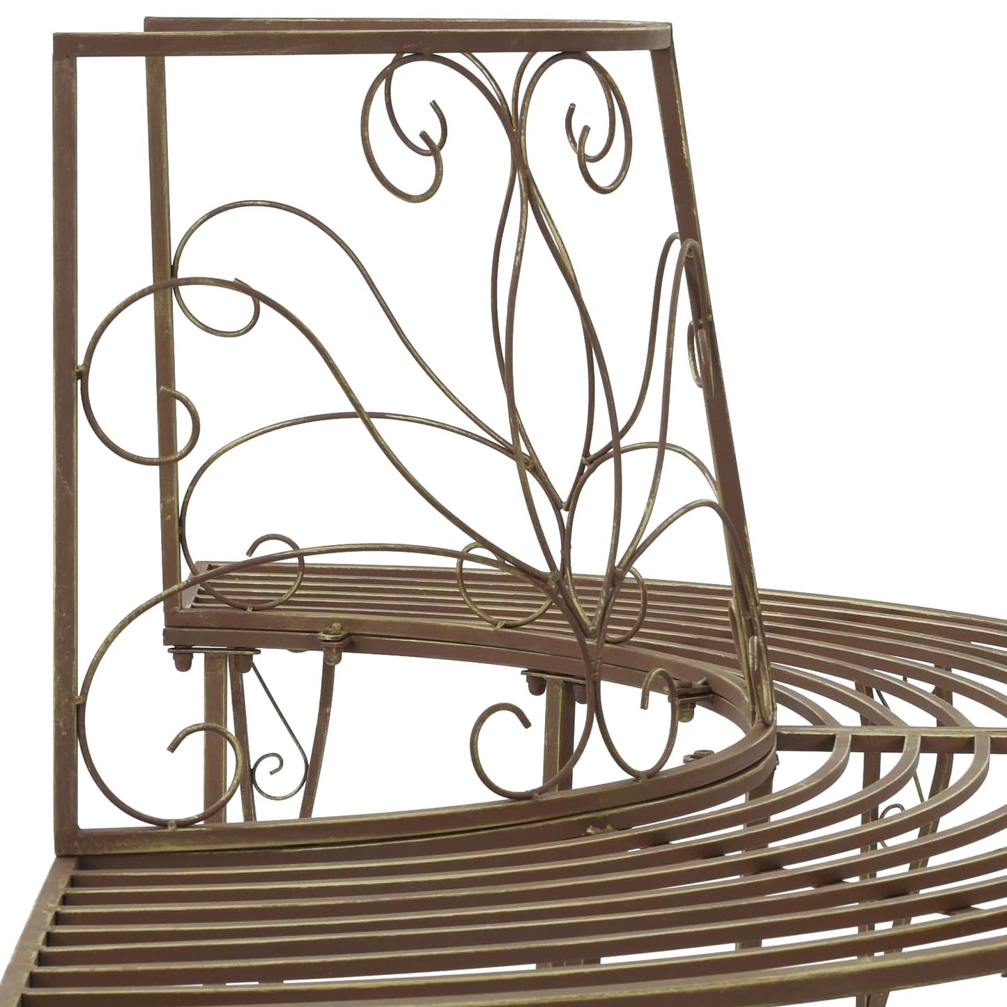 vidaXL Tree Bench 4-Seater 160 x 80 x 89 cm Steel Antique Brown - 31591