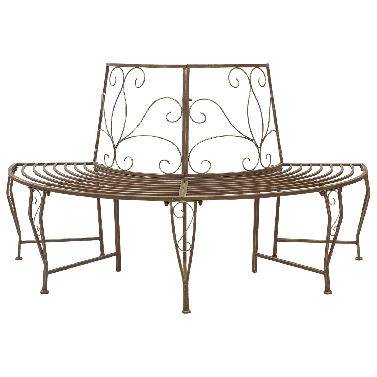 vidaXL Tree Bench 4-Seater 160 x 80 x 89 cm Steel Antique Brown - 31591