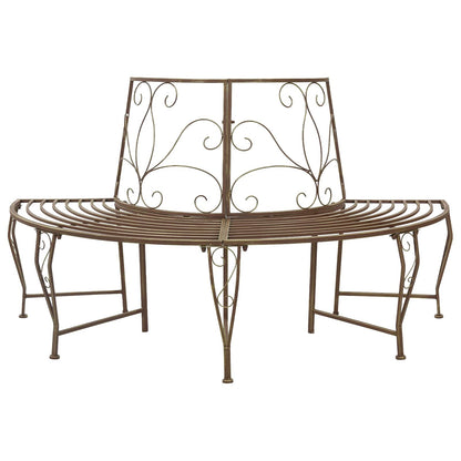 vidaXL Tree Bench 4-Seater 160 x 80 x 89 cm Steel Antique Brown - 31591