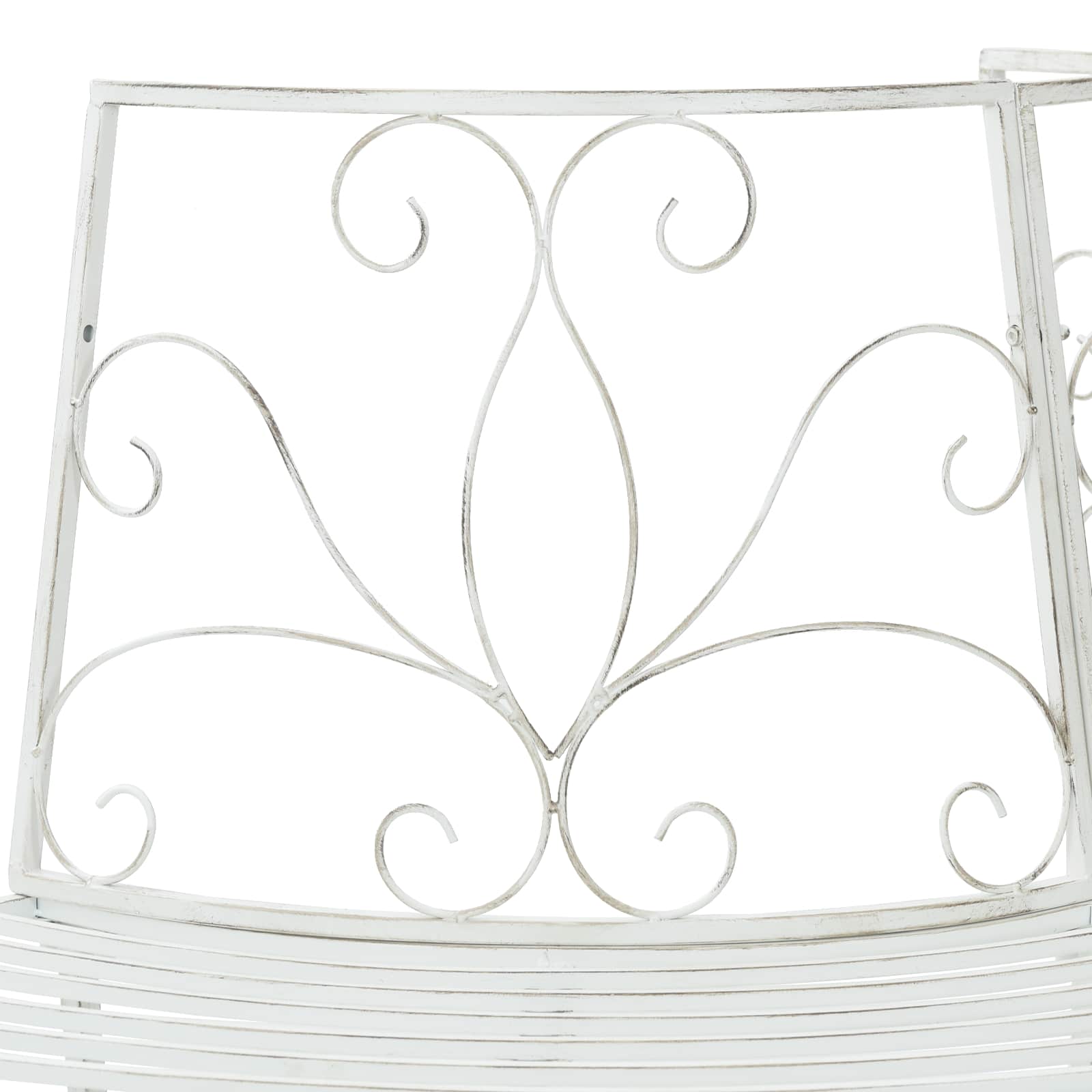 vidaXL Tree Bench 4-Seater 160 x 80 x 89 cm Steel Antique White - 31598