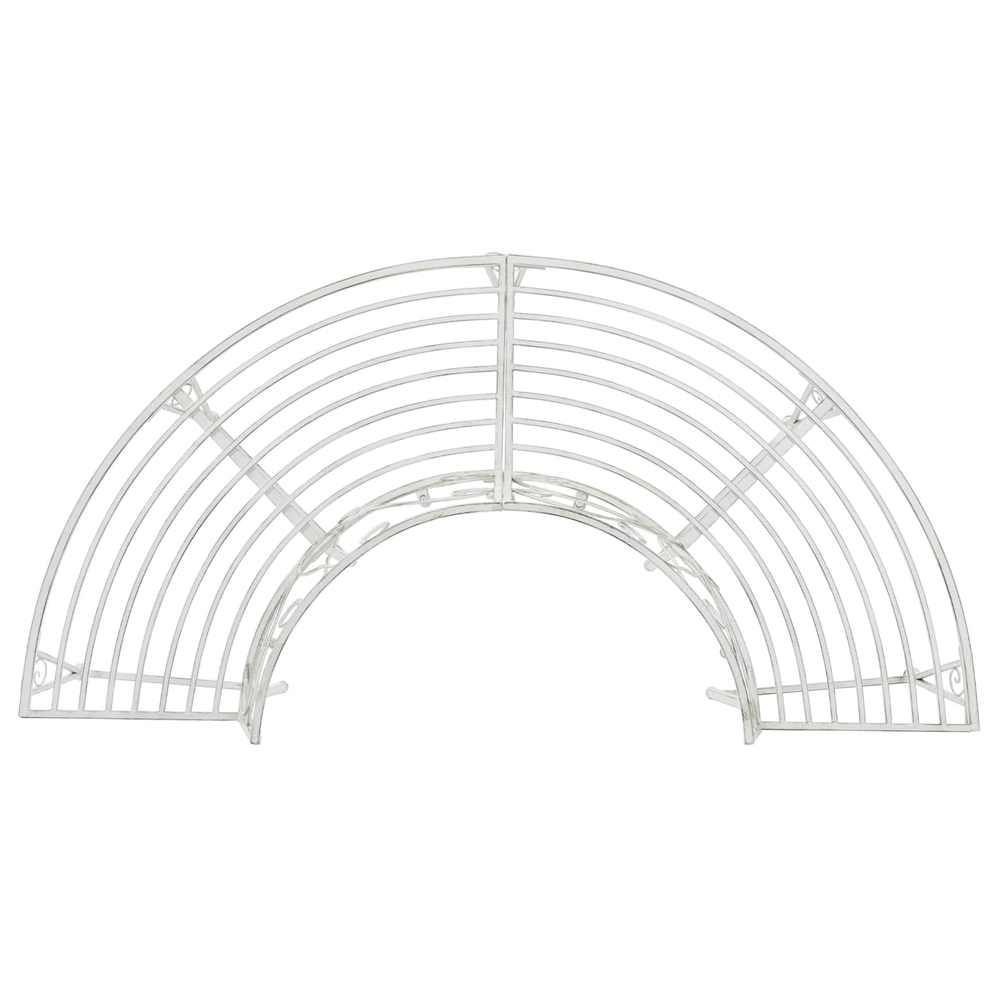 vidaXL Tree Bench 4-Seater 160 x 80 x 89 cm Steel Antique White - 31598