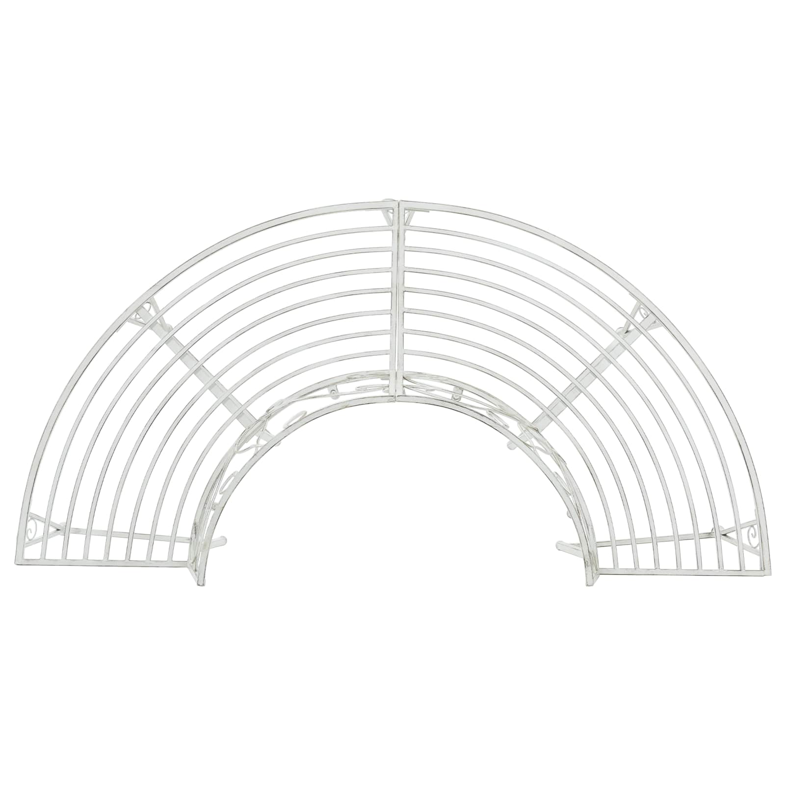 vidaXL Tree Bench 4-Seater 160 x 80 x 89 cm Steel Antique White - 31598