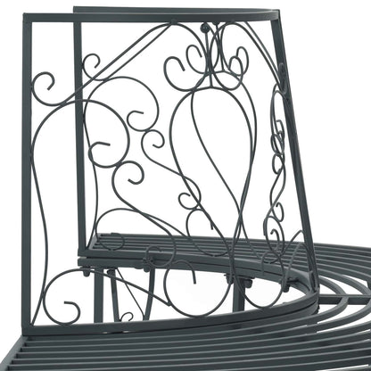 vidaXL Tree Bench 4-Seater 160 x 80 x 89 cm Steel Silver Grey - 31604