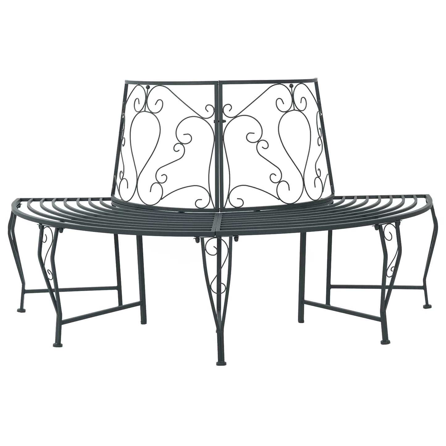 vidaXL Tree Bench 4-Seater 160 x 80 x 89 cm Steel Silver Grey - 31604