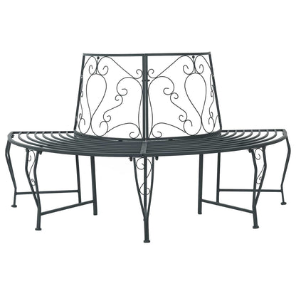 vidaXL Tree Bench 4-Seater 160 x 80 x 89 cm Steel Silver Grey - 31604