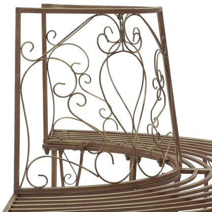 vidaXL Tree Bench 4-Seater 160 x 80 x 89 cm Steel Antique Brown - 31621