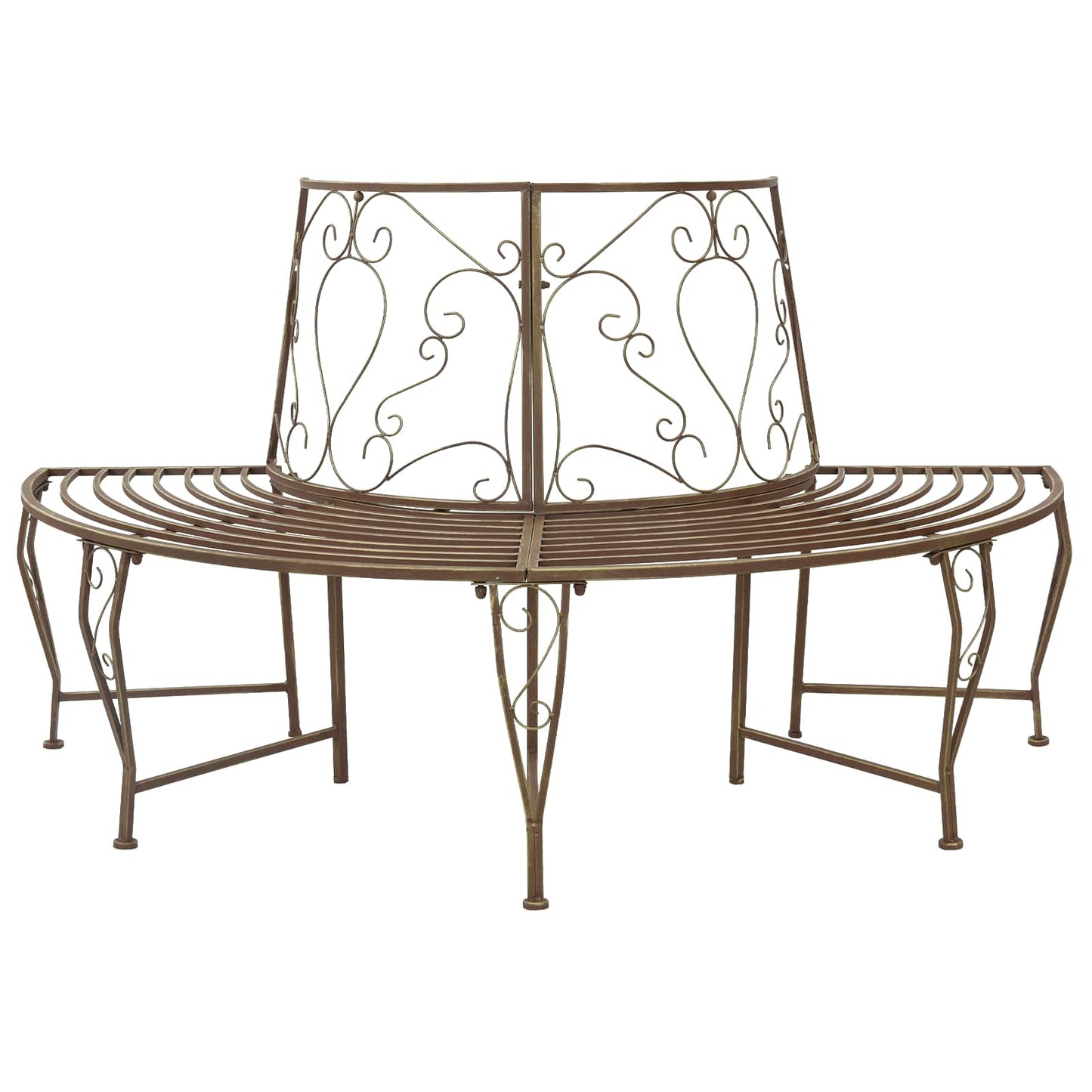 vidaXL Tree Bench 4-Seater 160 x 80 x 89 cm Steel Antique Brown - 31621