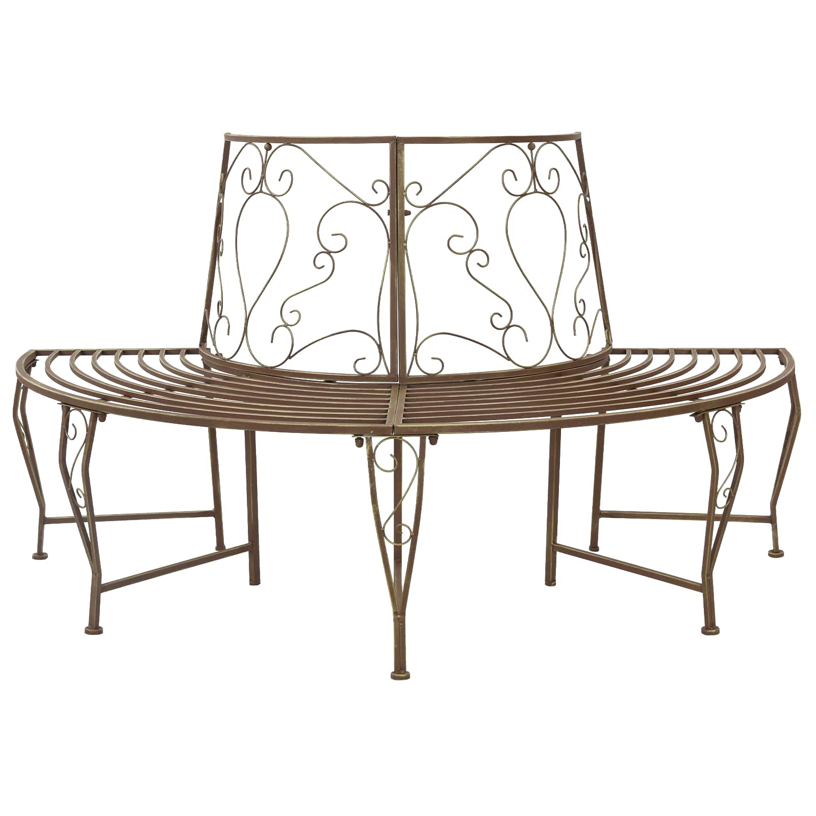 vidaXL Tree Bench 4-Seater 160 x 80 x 89 cm Steel Antique Brown - 31621