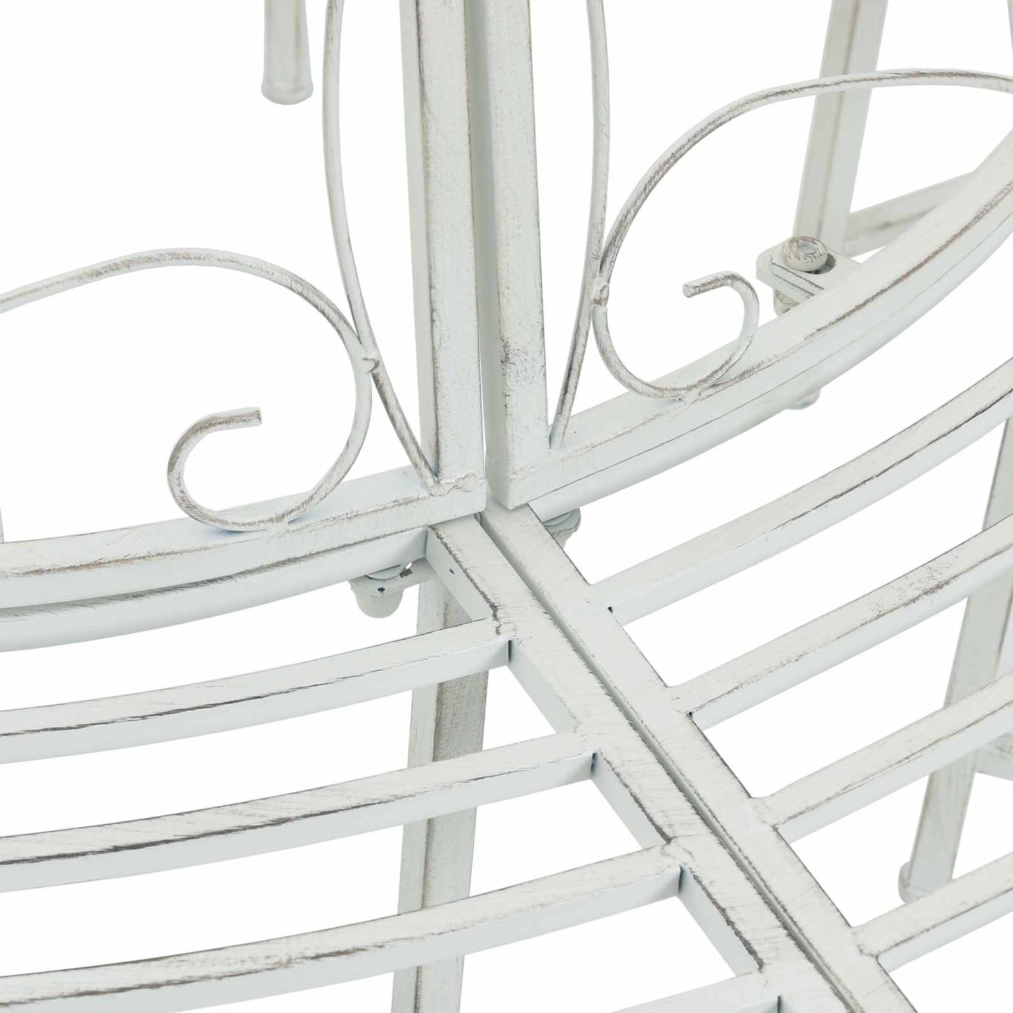 vidaXL Tree Bench 8-Seater Ø 160 x 89 cm Steel Antique White Round - 31623