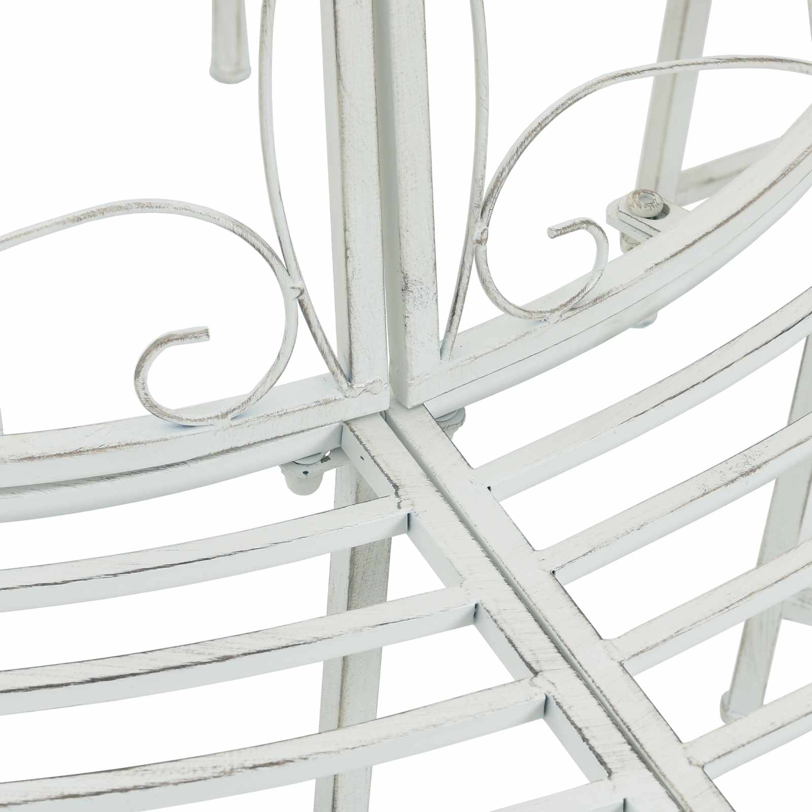 vidaXL Tree Bench 8-Seater Ø 160 x 89 cm Steel Antique White Round - 31623