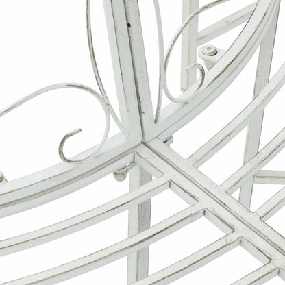 vidaXL Tree Bench 4-Seater 160 x 80 x 89 cm Steel Antique White - 31626